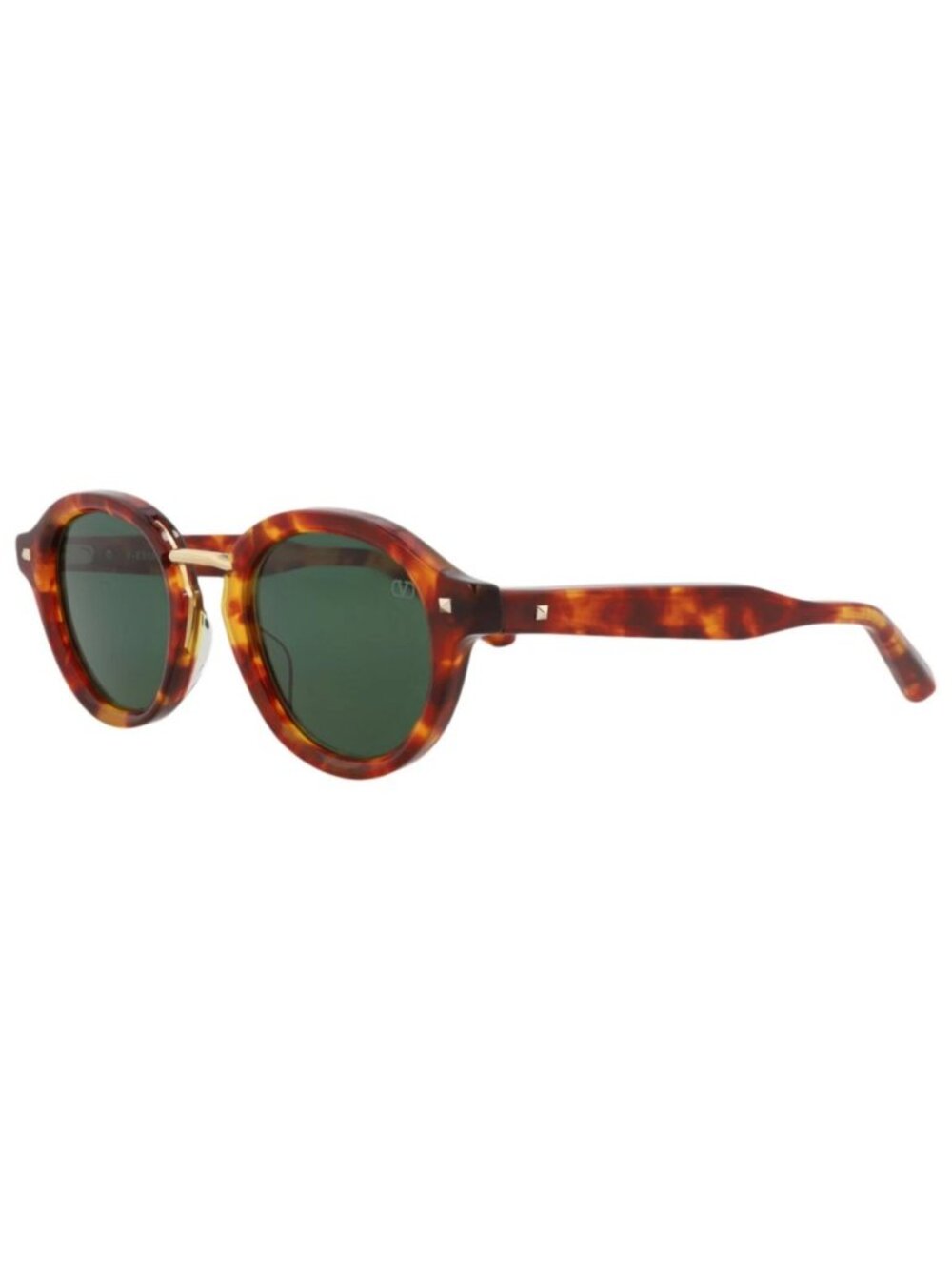 New Valentino Women's Sunglasses Round Oval Acetate Frame Unisex Tortoise Green
